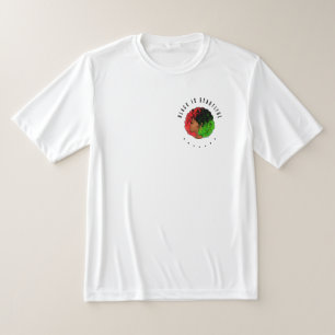 Panafrikanisches schwarzes Mädchen Frau rot grün S T-Shirt