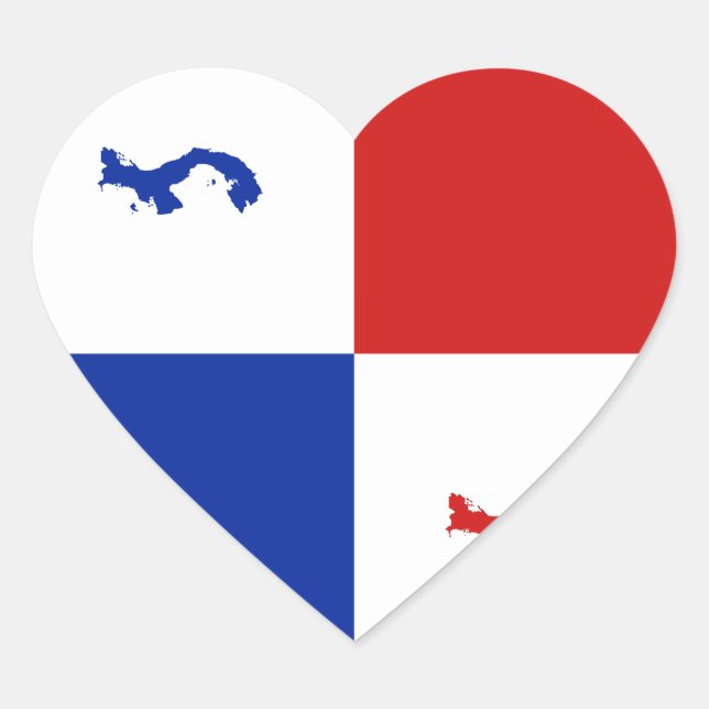 Panama Banner Heart Sticker (Vorderseite)