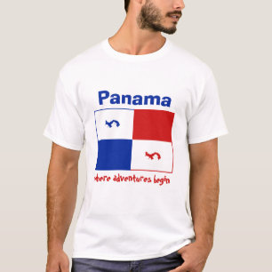 Panama-Banner + Karte + Text T-Shirt
