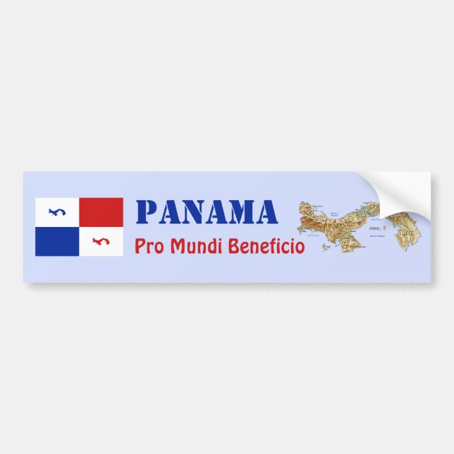 Panama Banner + Map Autoaufkleber (Vorne)