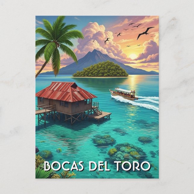 Panama Bocas del Toro Reise  Postkarte (Vorderseite)