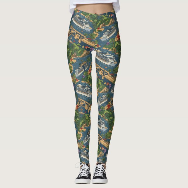 Panama Canal Cruise Tropical Passage Design Leggings (Vorderseite)