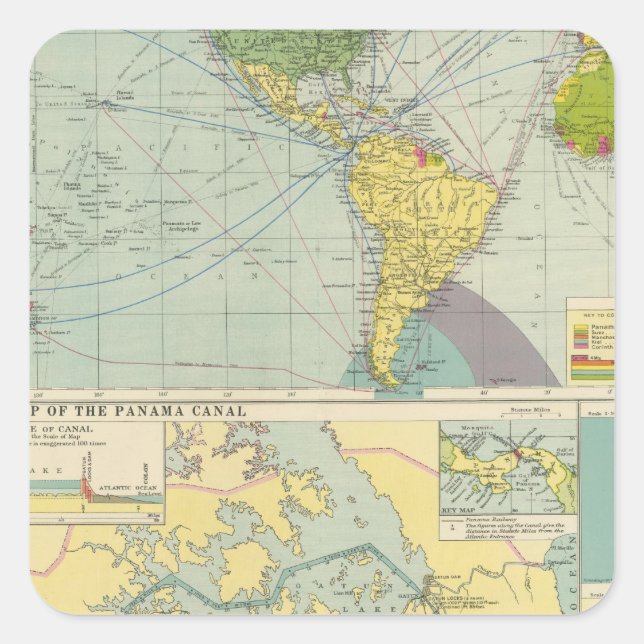 Panama Canal Quadratischer Aufkleber (Vorderseite)