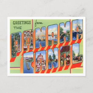 Panama Canal Vintag Big Letters Postkarte