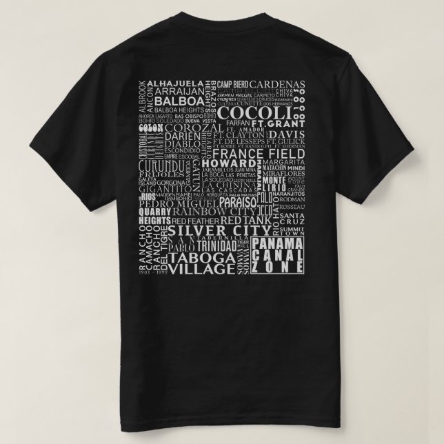 Panama Canale Zone Jeden Standort T-Shirt (Design Rückseite)