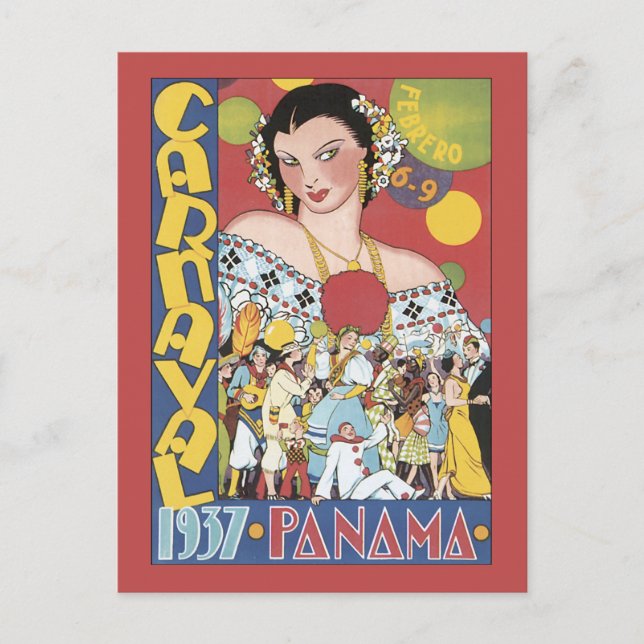 Panama Carnaval 1937 Postkarte (Vorderseite)