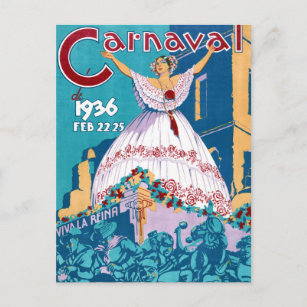 Panama Carnival Vintage Reiseplaner Neu Postkarte
