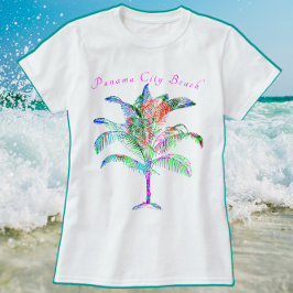 Panama City Beach Florida farbenfrohe Bright Palm T-Shirt