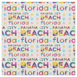 Panama City Beach, Florida. Farbiges Textmuster Stoff
