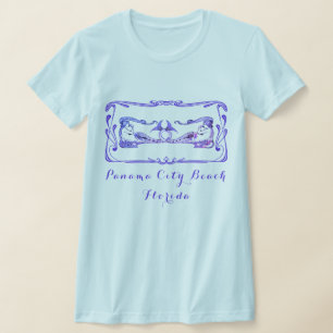 Panama City Beach Florida Hübsch Art Deco Mermaids T-Shirt