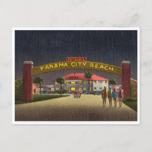 Panama City Beach, Florida, Nachtansicht im Vintag Postkarte