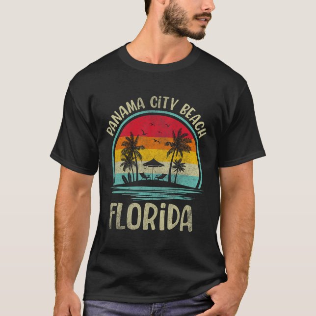 Panama City Beach Florida Palm Tree Family Summer T-Shirt (Vorderseite)