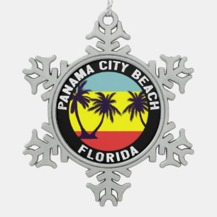 Panama City Beach Florida Schneeflocken Zinn-Ornament