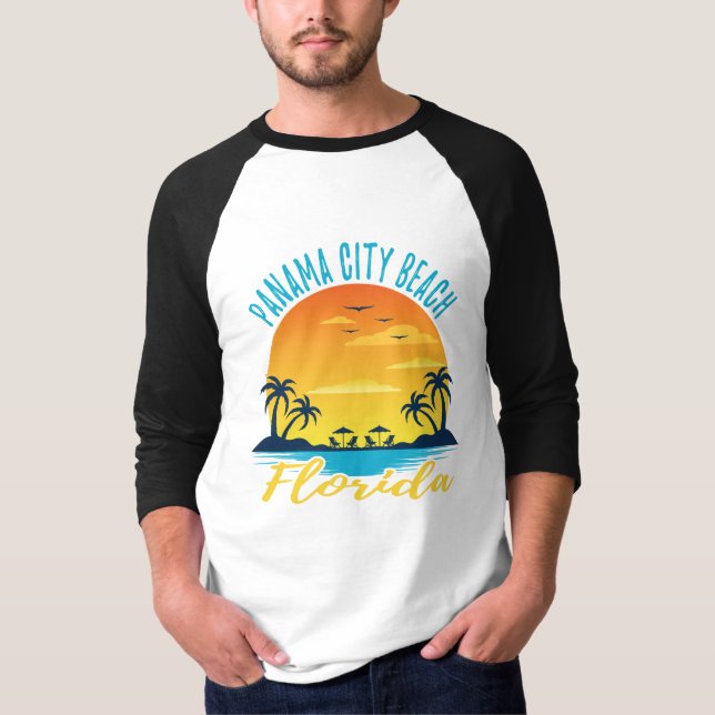 Panama City Beach Florida Sunset Retro Urlaub T-Shirt (Vorderseite)