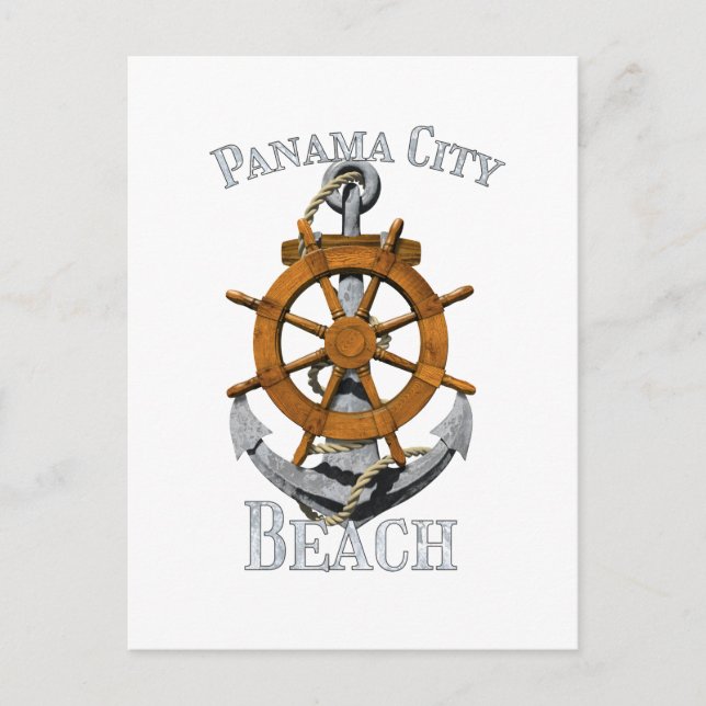 Panama City Beach Florida Vacation Nautical Anchor Postkarte (Vorderseite)