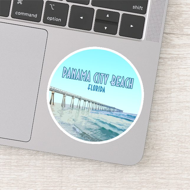 Panama City Beach Florida Vintag Aufkleber (Detail)