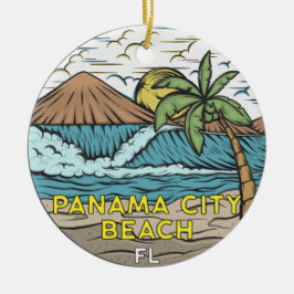 Panama City Beach Florida Vintag Keramik Ornament