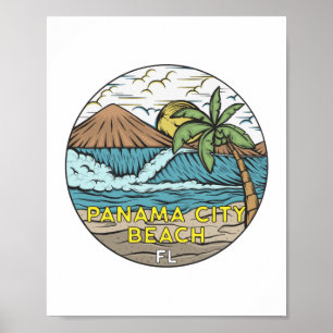Panama City Beach Florida Vintag Poster