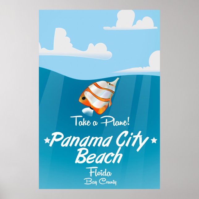 Panama City Beach Florida Vintage Reiseplakat. Poster (Vorne)