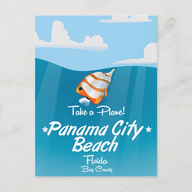 Panama City Beach Florida Vintage Reiseplakat. Postkarte (Vorderseite)