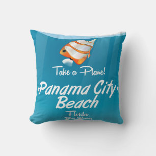 Panama City Beach Florida Vintage-Reiseposter. Kissen