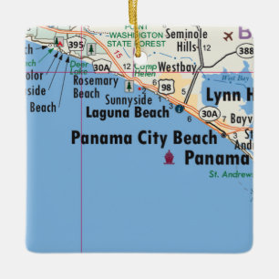 Panama City Beach Karte Keramikornament