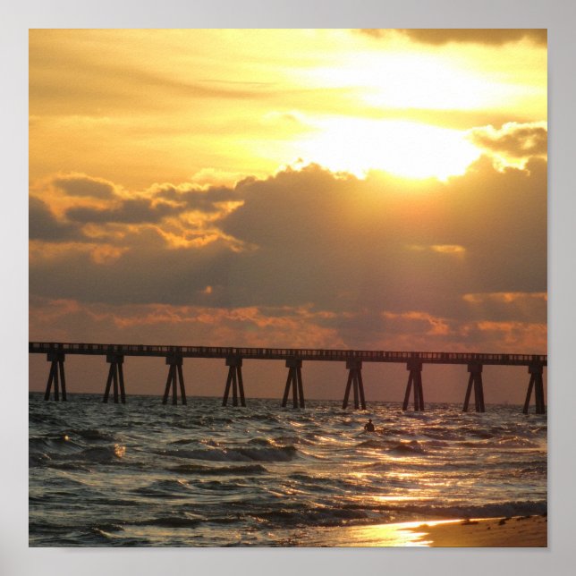 Panama City Beach Pier Sunset Poster (Vorne)