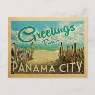 Panama City Beach Vintage Reisen Postkarte