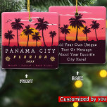 Panama City Florida Retro Sunset Palm Baum 1960er Keramikornament<br><div class="desc">Panama City Florida. Dieses Retro-Design ist ein großartiges Weihnachts- oder Geburtstagsgeschenk für die Fans von Panama City Beach. Das Retro Sommeliedesign ist ein perfektes Geschenk für Reisende und tropische Destination Fans. - Sie können die Vorlage personalisieren, indem Sie einen Namen Ihrer Stadt oder Position, Jahr hinzufügen und Text hinzufügen, um...</div>