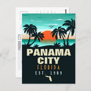 Panama City Florida Retro Sunset Souvenirs 60er Postkarte
