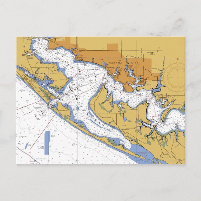 Panama City Florida Seehafen Übersicht nach Karte (Vorderseite)