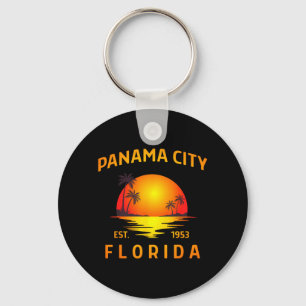 Panama City Florida Strand Vintage Sonnenuntergang Schlüsselanhänger