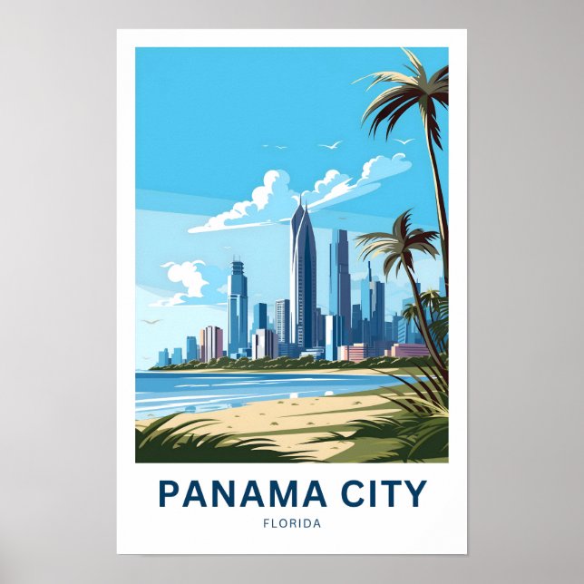 Panama City Florida Travel Print Poster (Vorne)