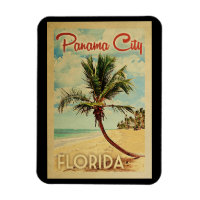 Panama City Palm Tree Vintage Travel