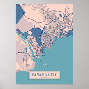 Panama City - Panama Breezy City Map Poster