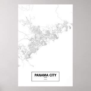 Panama City, Panama (schwarz auf weiß) Poster