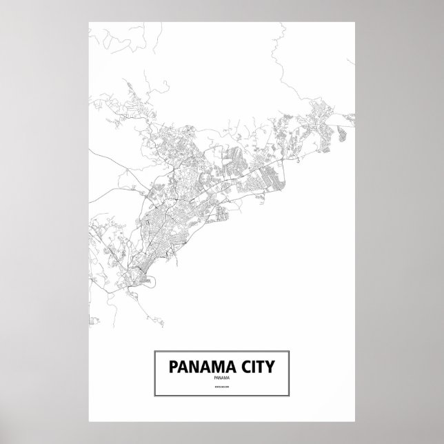 Panama City, Panama (schwarz auf weiß) Poster (Vorne)