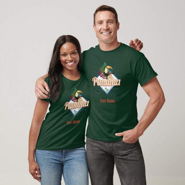 Panama City Toucan Retro Palmen Vintag T-Shirt (Unisex)