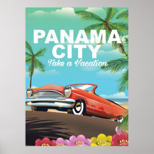 Panama City Vintage Reiseplakat Poster