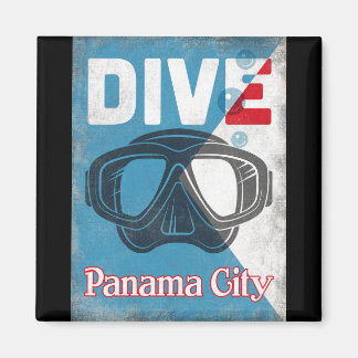Panama City Vintage Scuba Diving Mask Magnet