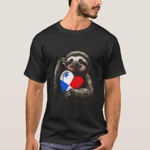 Panama Faultier Herz panamaische Wurzeln panamaisc T-Shirt