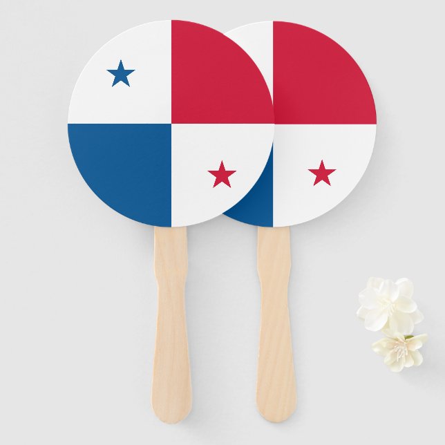 Panama-Flagge Fächer (Vorne und Hinten)