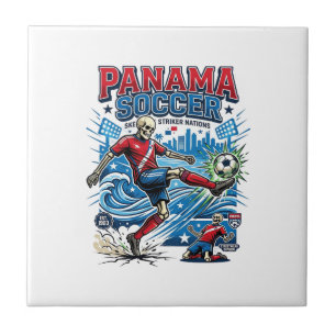 Panama Fußball Skelett Stürmer Nationen Poster Sti Fliese