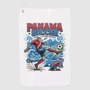 Panama Fußball Skelett Stürmer Nationen Poster Sti Golfhandtuch