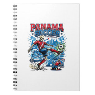 Panama Fußball Skelett Stürmer Nationen Poster Sti Notizblock