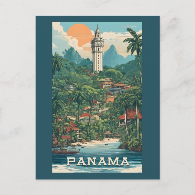 Panama Illustration Postkarte (Vorderseite)