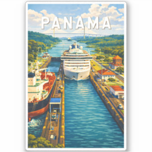 Panama-Illustration Reise Kunst Vintage Aufkleber