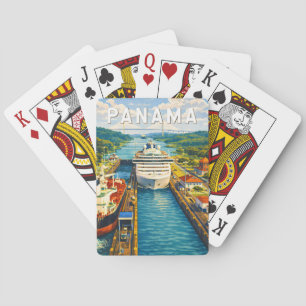 Panama-Illustration Reise Kunst Vintage Spielkarten