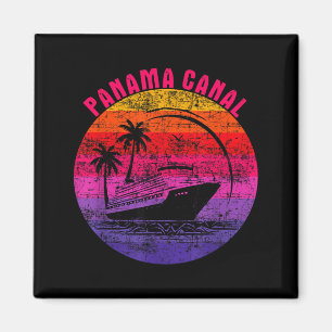 Panama-Kanal-Kreuzfahrt Retro-Sonnenuntergang Fami Magnet