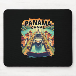 Panama-Kanal-Kreuzfahrt-Trip-Boots-Schiff-Vintage- Mousepad